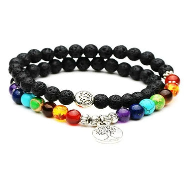 7 Chakra Lava Rock Bracelet-Your Soul Place